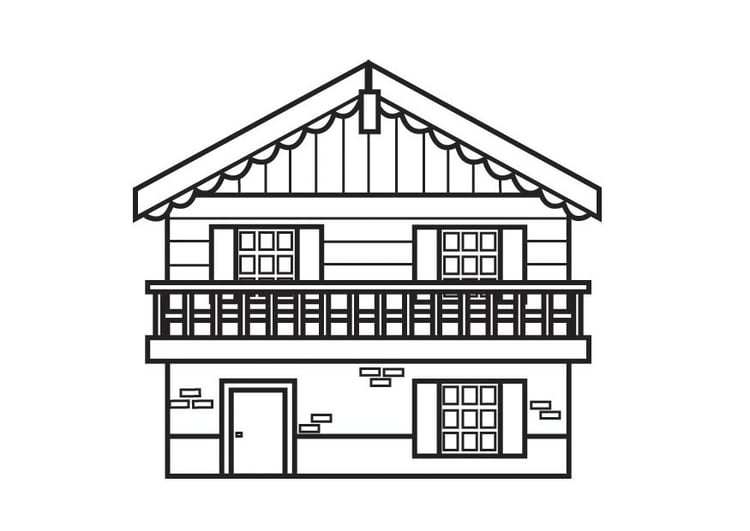 Coloring page chalet