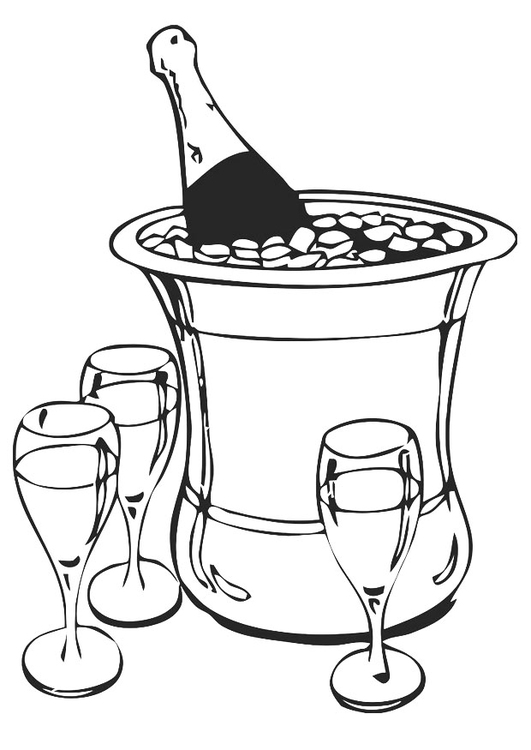 Coloring page champagne