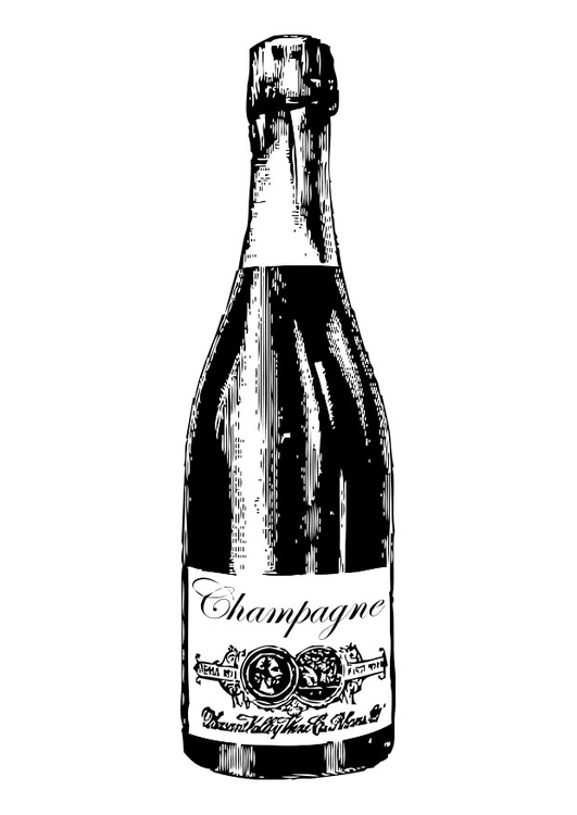 Coloring page champagne