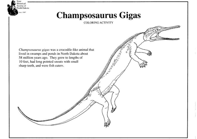 Coloring page champosaurus gigas