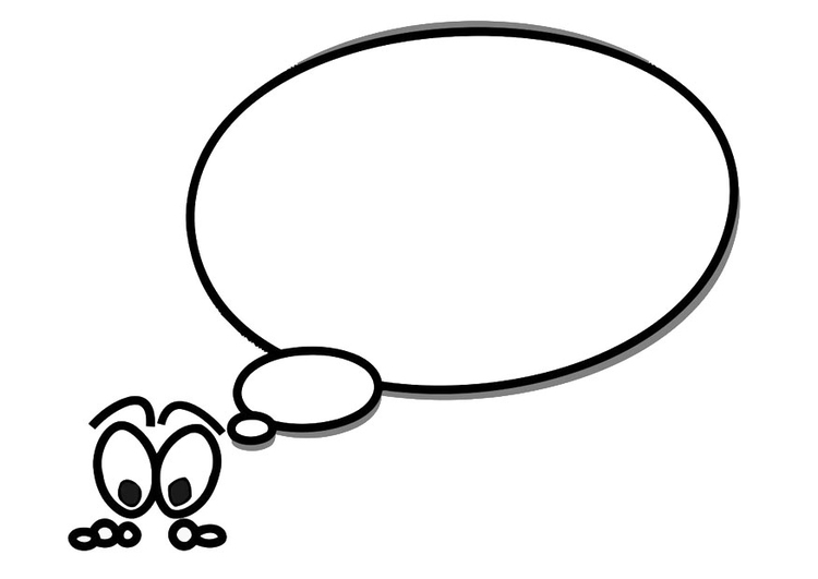 Coloring page character with speech balloon