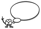 Coloring page character with speech balloon