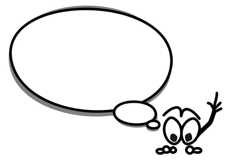 Coloring page character with speechballoon