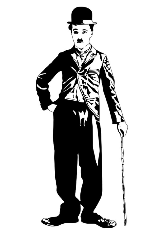Coloring page Charlie Chaplin