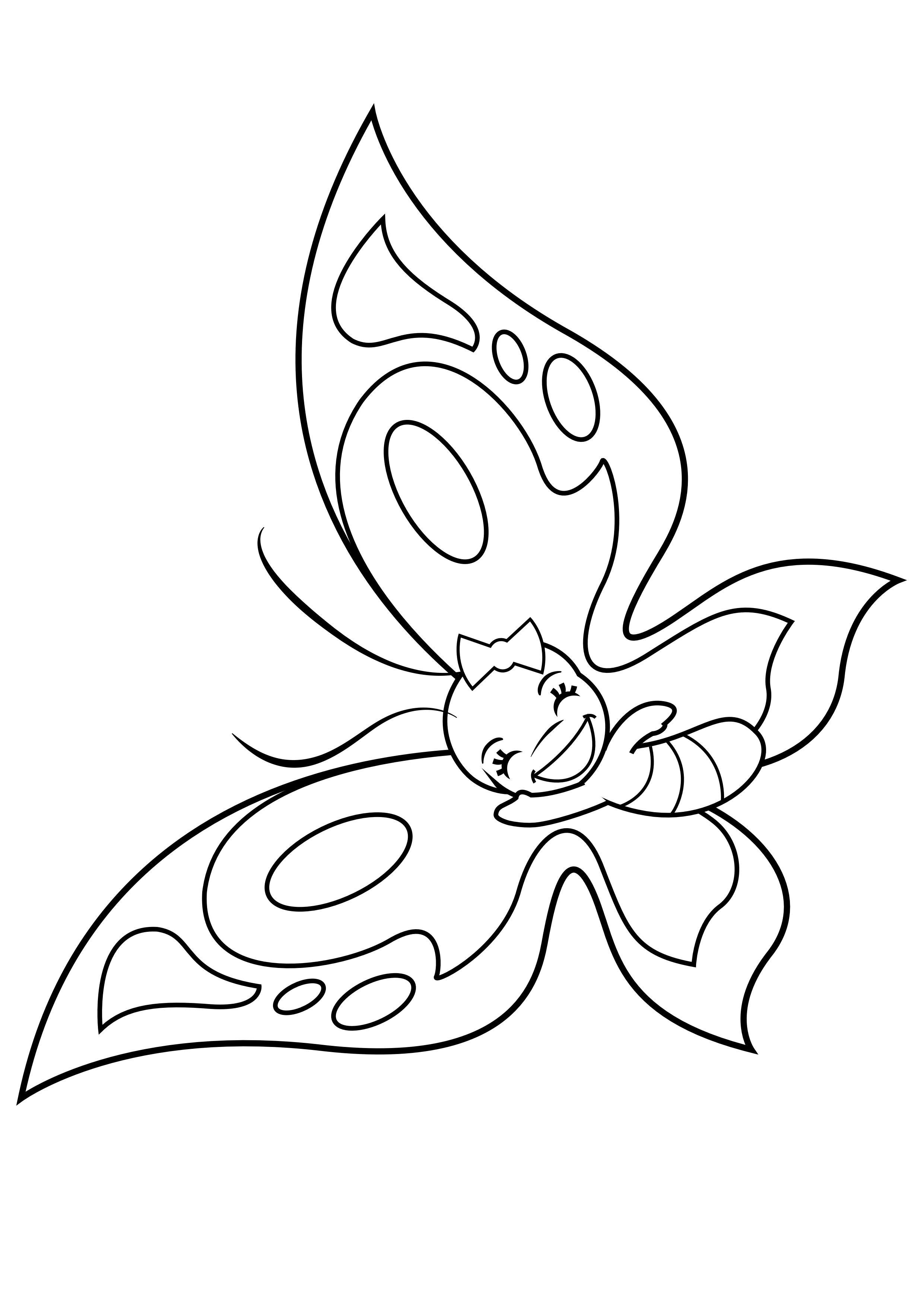 Coloring page cheerful butterfly