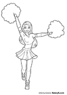 Coloring pages cheerleader