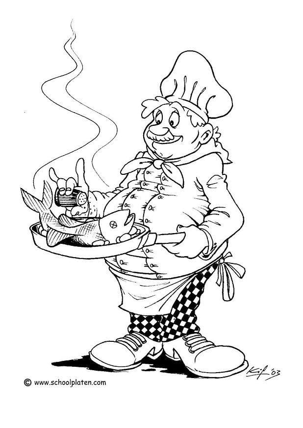 Coloring page chef