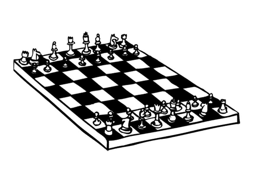 Cartoon Chess Pieces Sketch Coloring Page