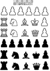 Coloring pages chess pieces