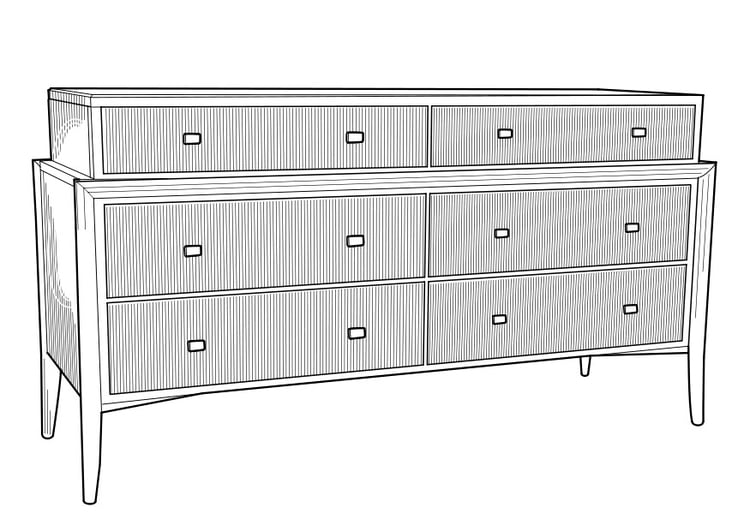 Coloring page chest of drawers