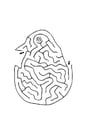 Coloring pages chick maze