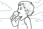 child eats ice cream