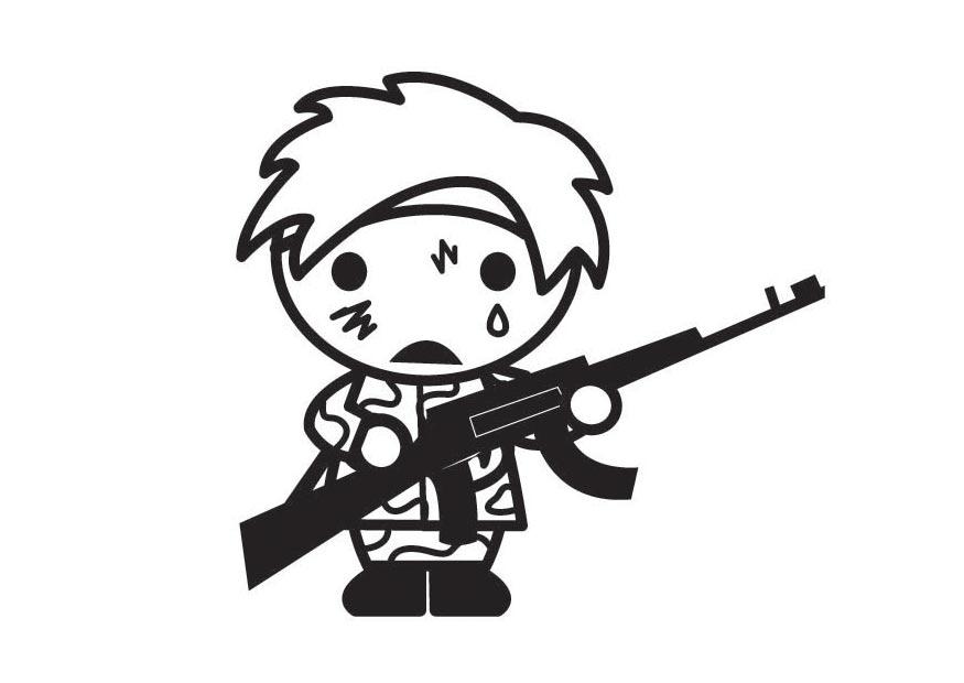Coloring page child soldier