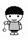 Coloring pages child with yoyo