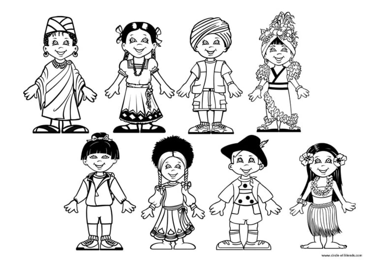Coloring page children of the world