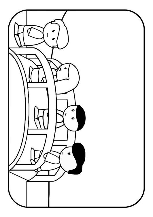 Coloring Page children on bridge - free printable coloring pages - Img
