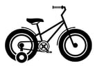 Coloring pages children's bike with training wheels
