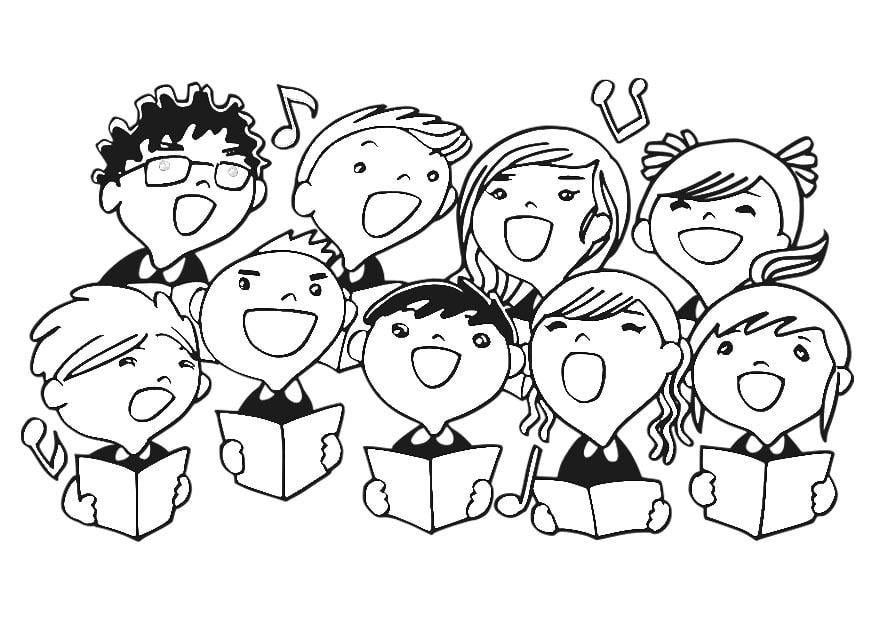 Coloring page children's choir
