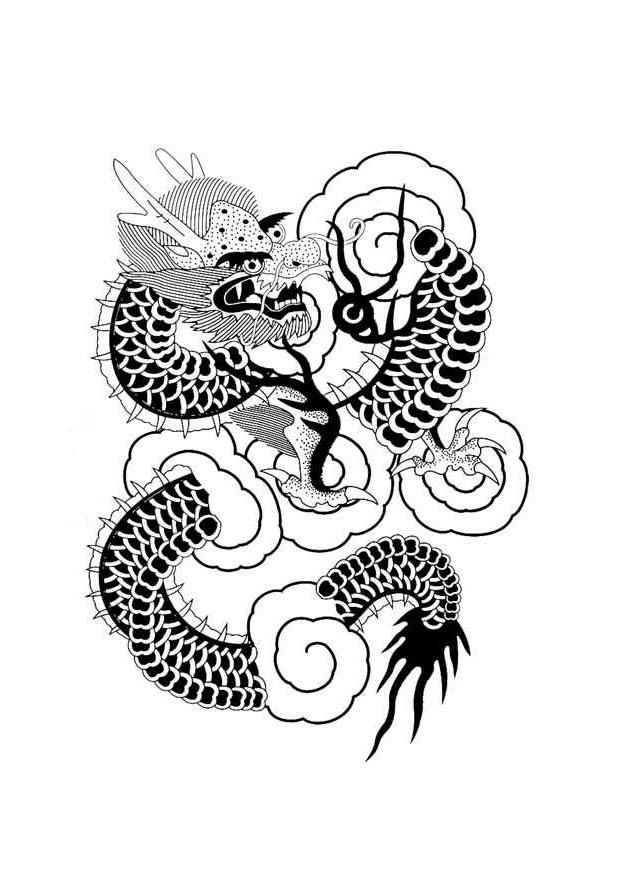 Coloring page Chinese dragon