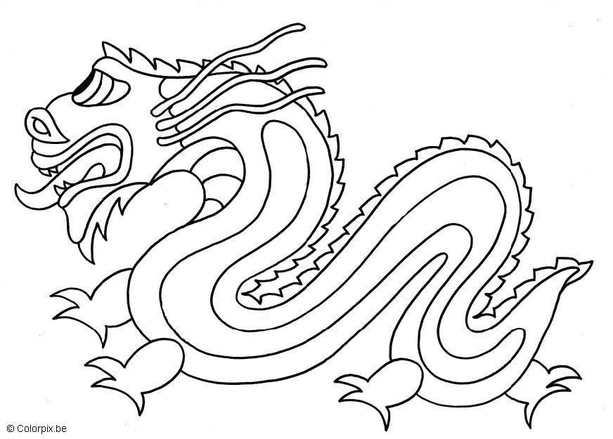 Coloring page chinese dragon