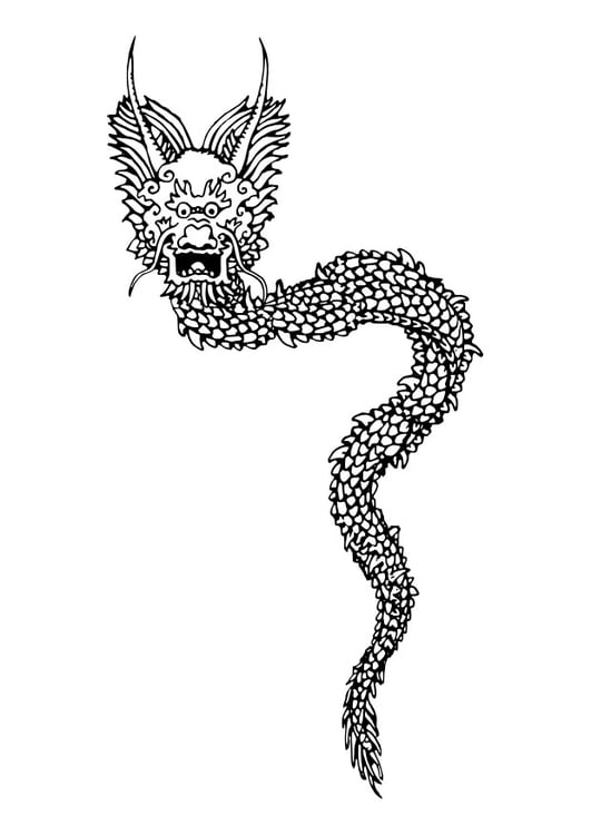 Coloring page Chinese dragon