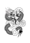 Coloring page Chinese dragon