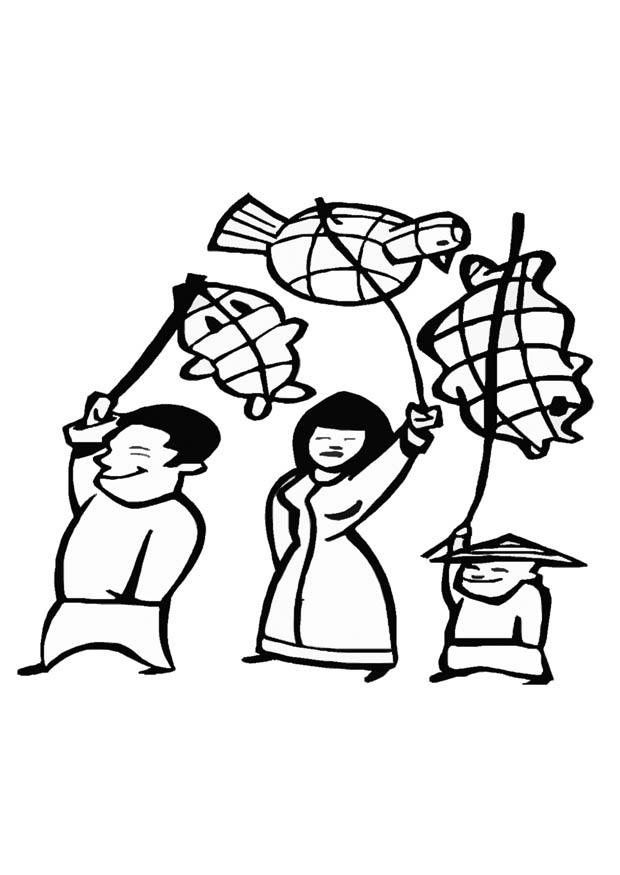 Coloring page chinese festival