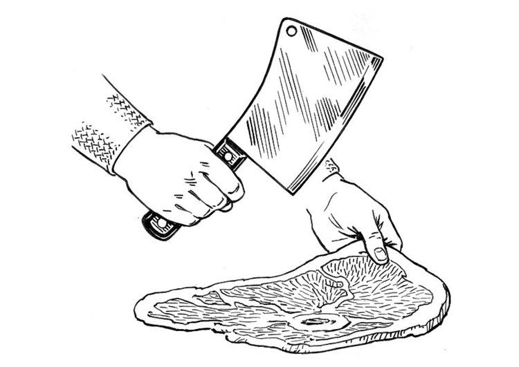 Coloring page chopping knife