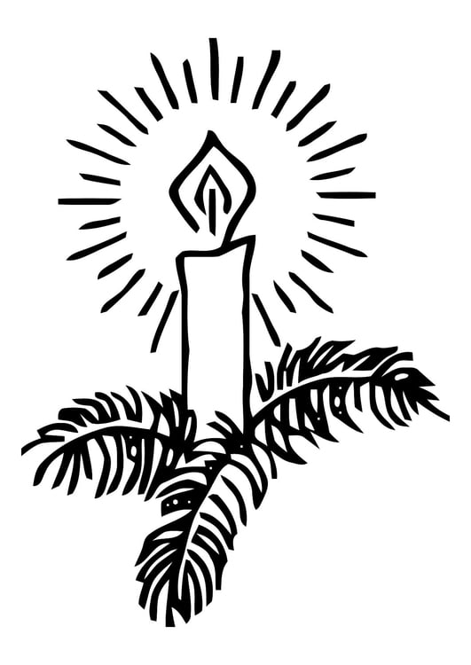 Coloring page christmas candle