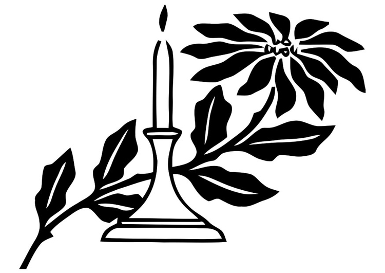 Coloring page christmas candle