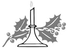 Coloring page christmas candle