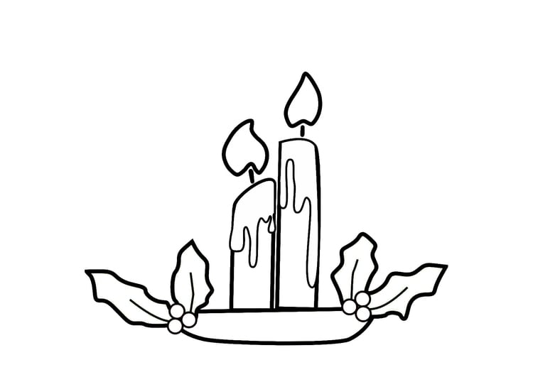 Coloring Page Christmas candles - free printable coloring pages - Img 9141