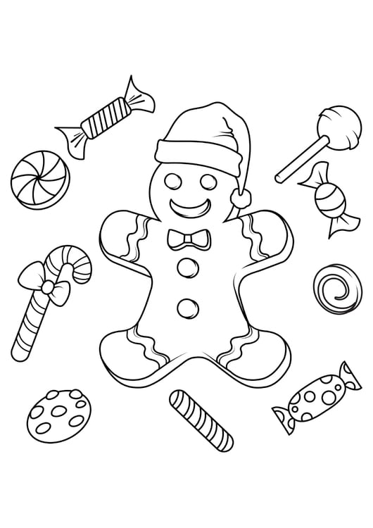 Coloring page christmas candy