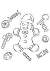 Coloring page christmas candy