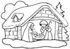 Coloring pages christmas crib