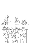 Coloring pages Christmas decorations with Christmas stocking