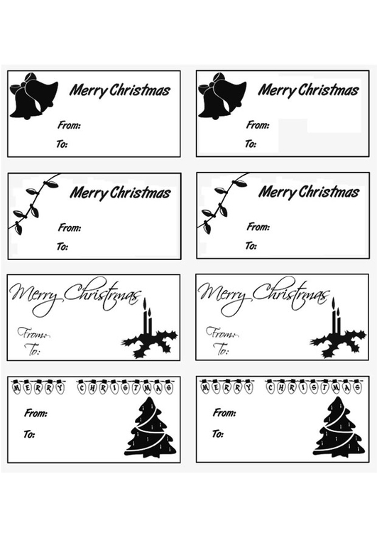 Coloring page christmas gift cards