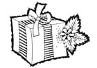 Coloring page christmas gift