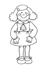 Coloring pages Girl in Christmas dress