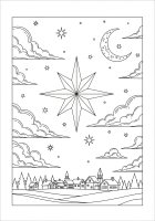 Christmas landscape with stars