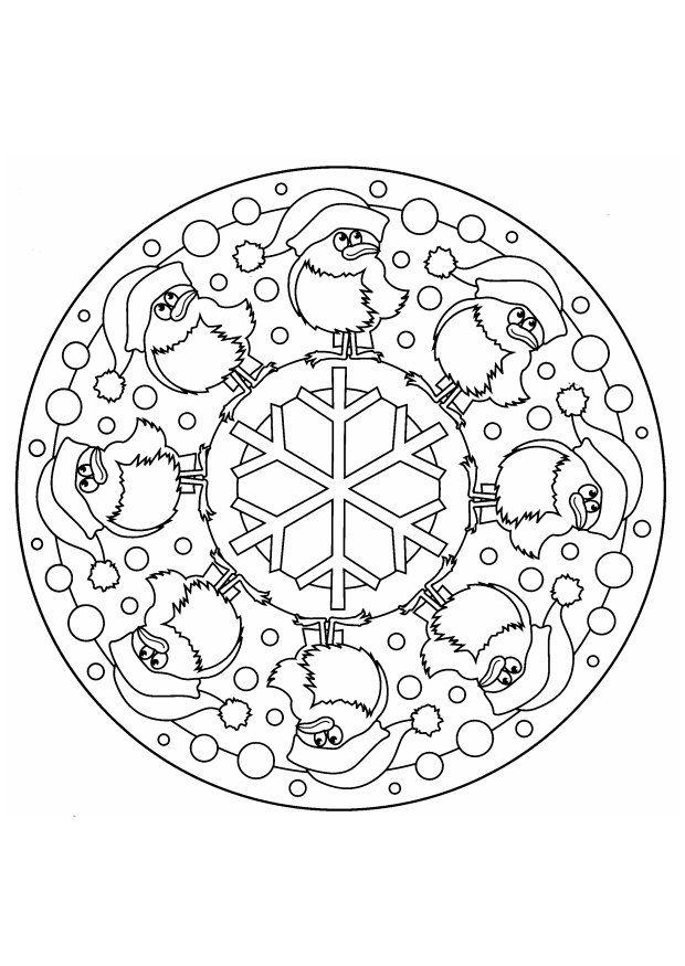 free printable christmas mandala coloring pages