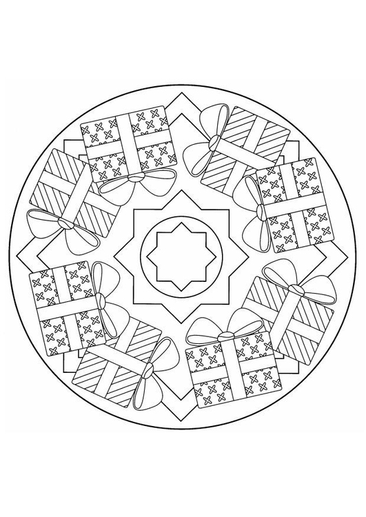 Coloring page christmas mandala