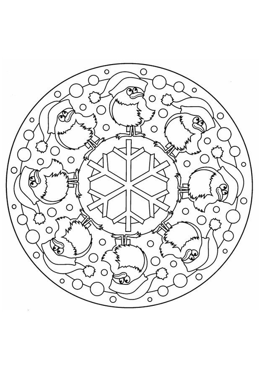 Coloring page christmas mandala