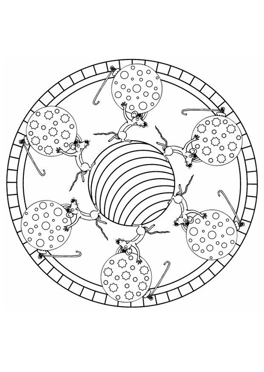 Coloring page christmas mandala