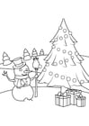 Coloring page christmas scene