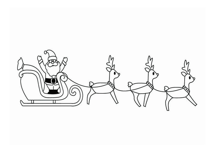 Coloring page Christmas Sleigh