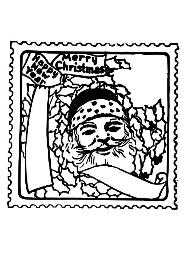 Coloring page christmas stamp