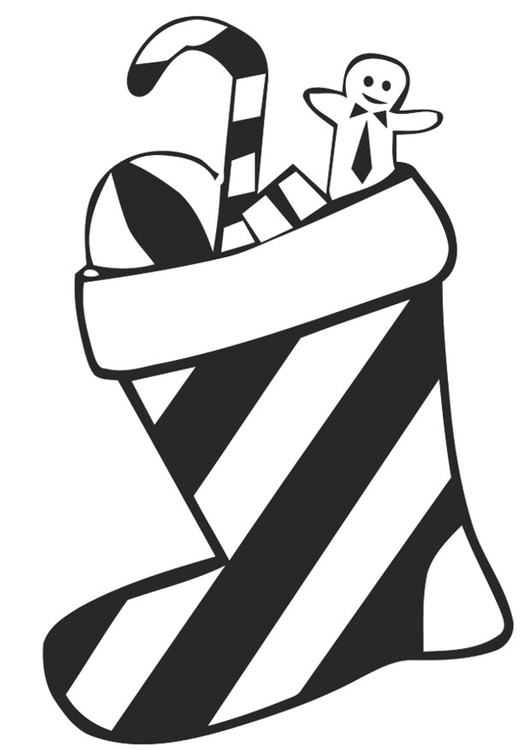 Coloring page christmas stocking