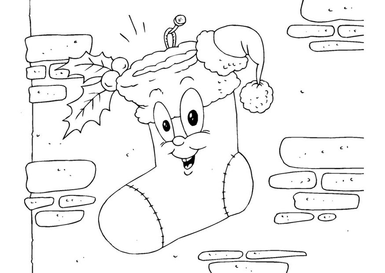 Coloring page christmas stocking