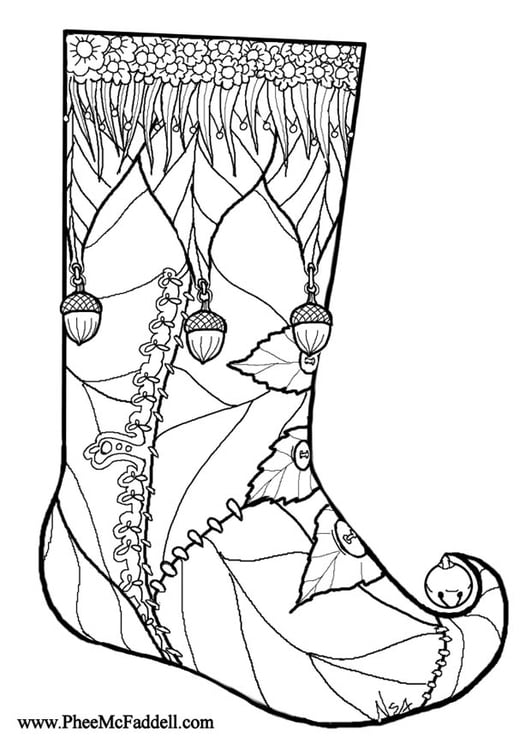 Coloring page Christmas stocking